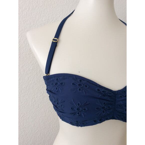 Bleu Rod Beattie Swim Bikini Top Halter Eyelet Embroidered Swimwear - Picture 3 of 8